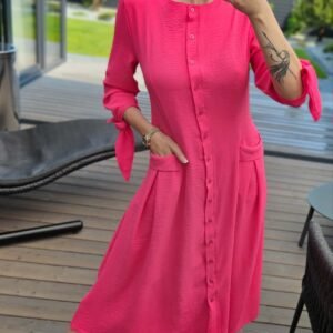 Suknelė "Bella" midi rožinė