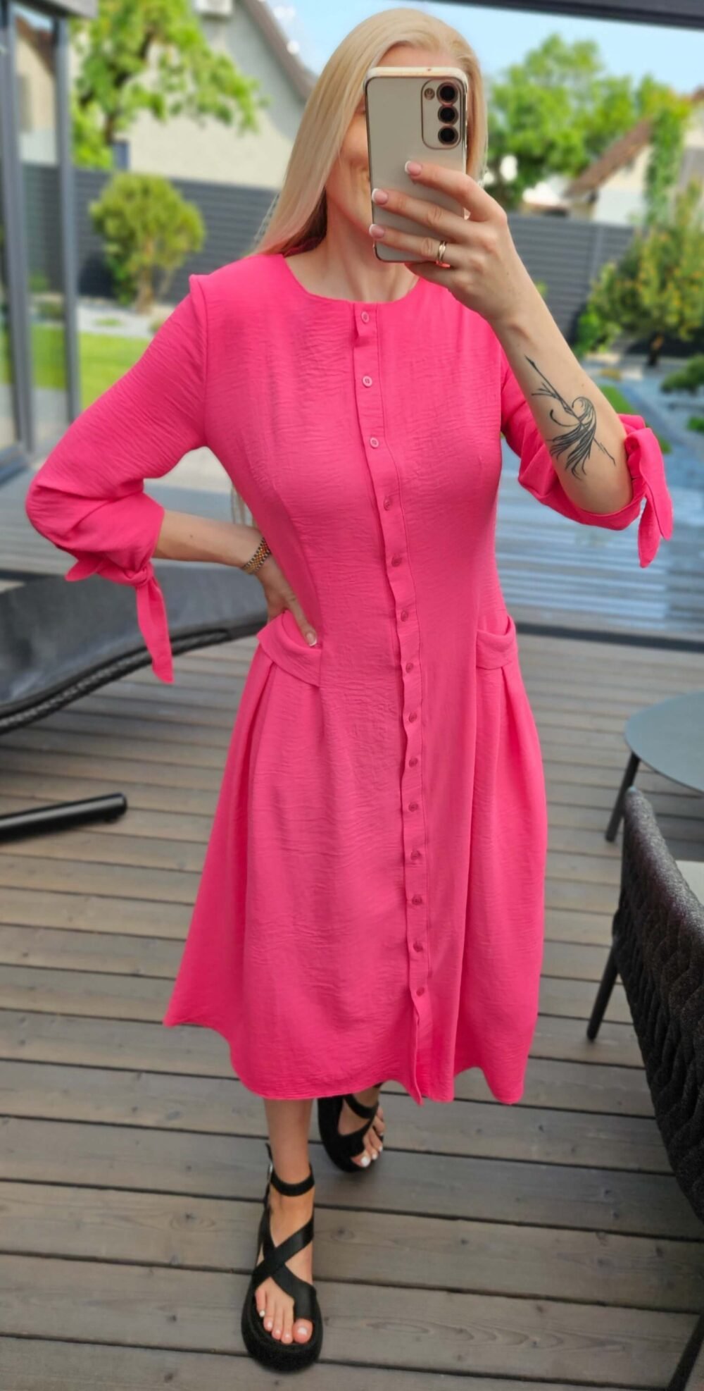 Suknelė "Bella" midi rožinė