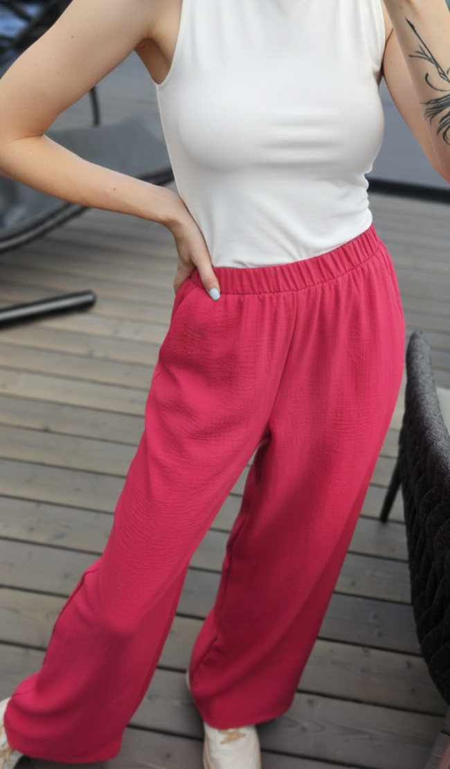 Kelnės "Basic" aviečių spalvos