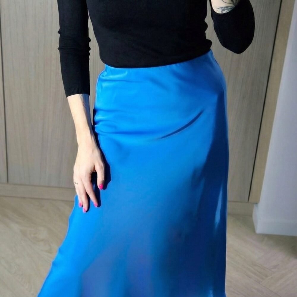 SLIP sijonas ryškiai mėlynas