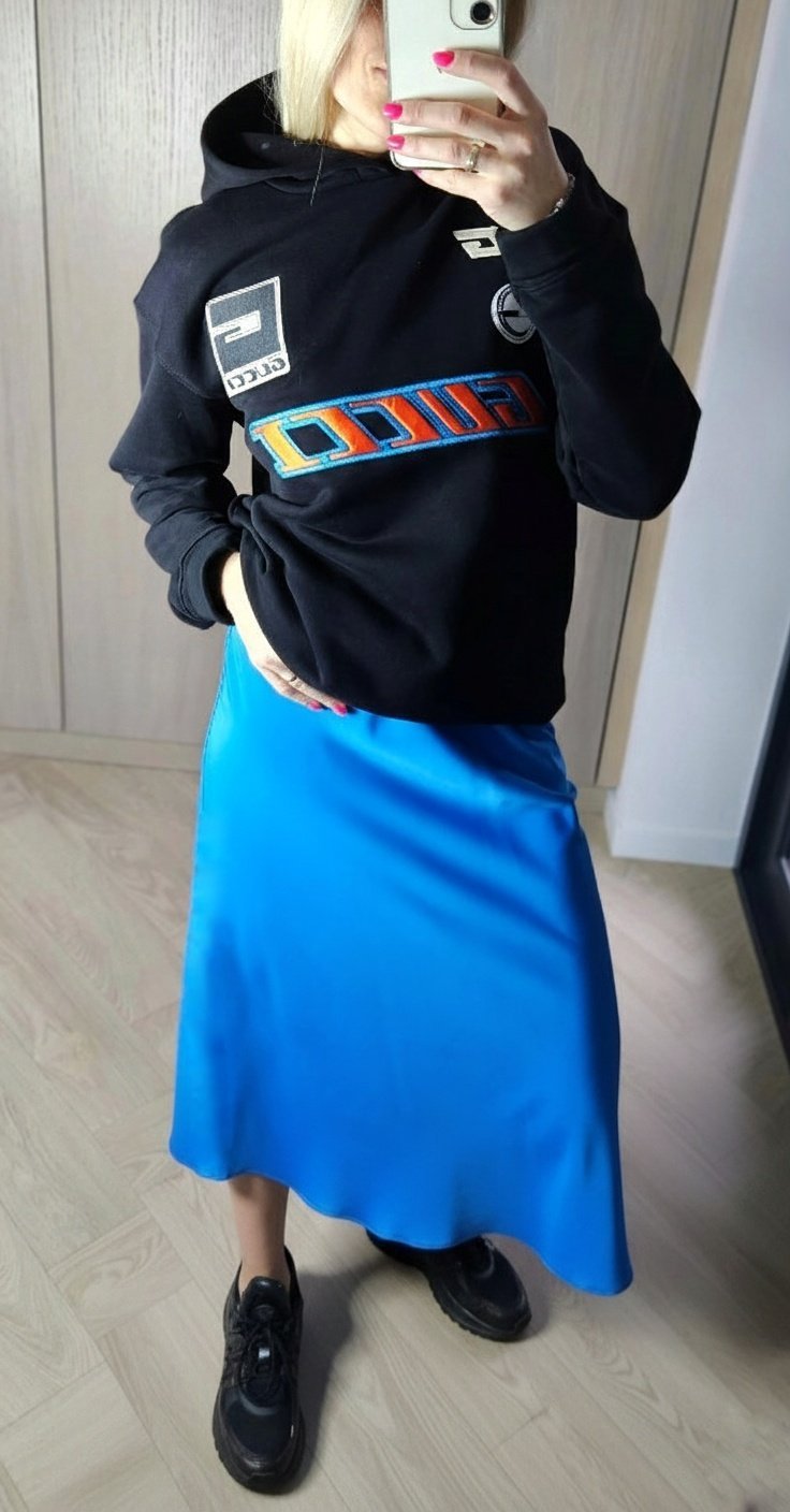 SLIP sijonas ryškiai mėlynas