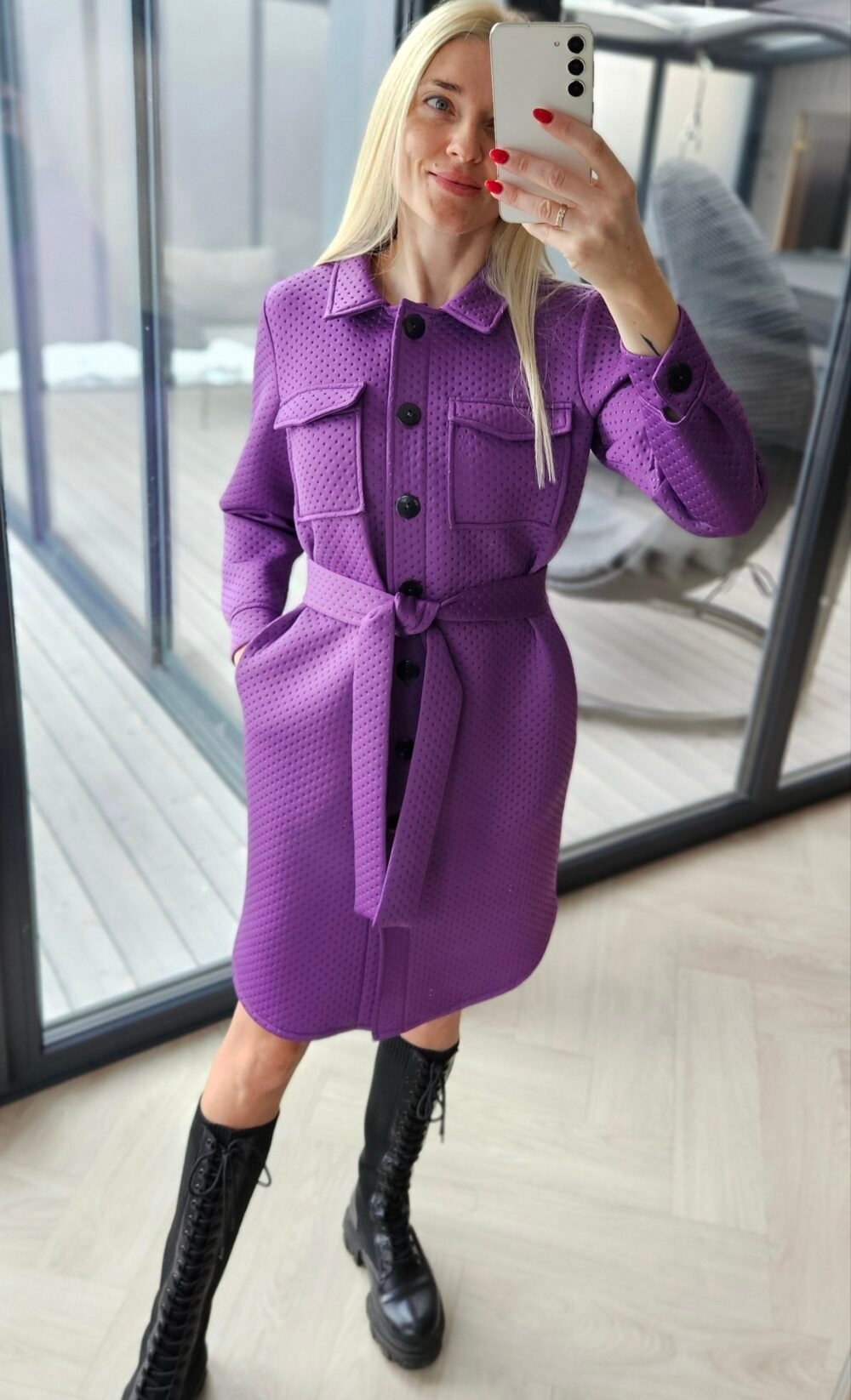 Neopreno paltas "City" violetinis