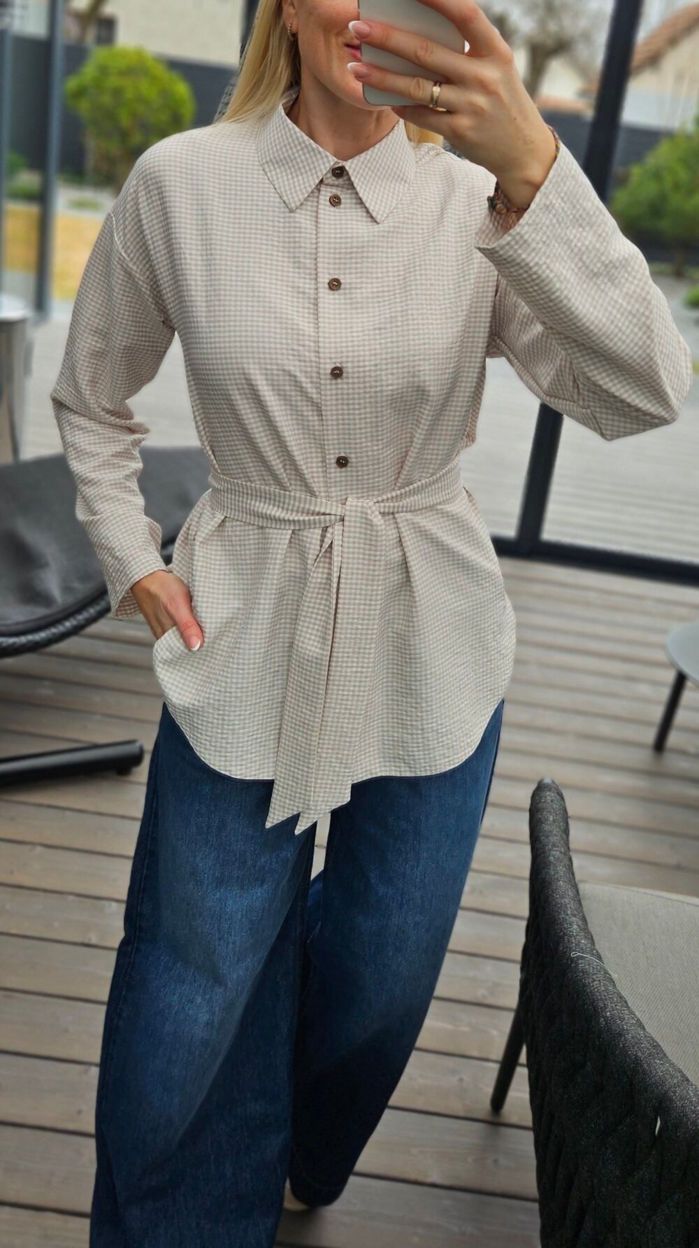 Marškiniai "Cotton" langeliais