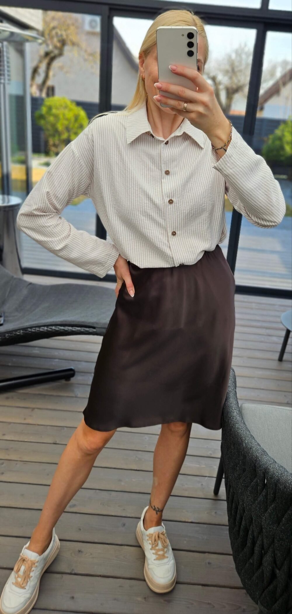 Marškiniai "Cotton" juostelėm