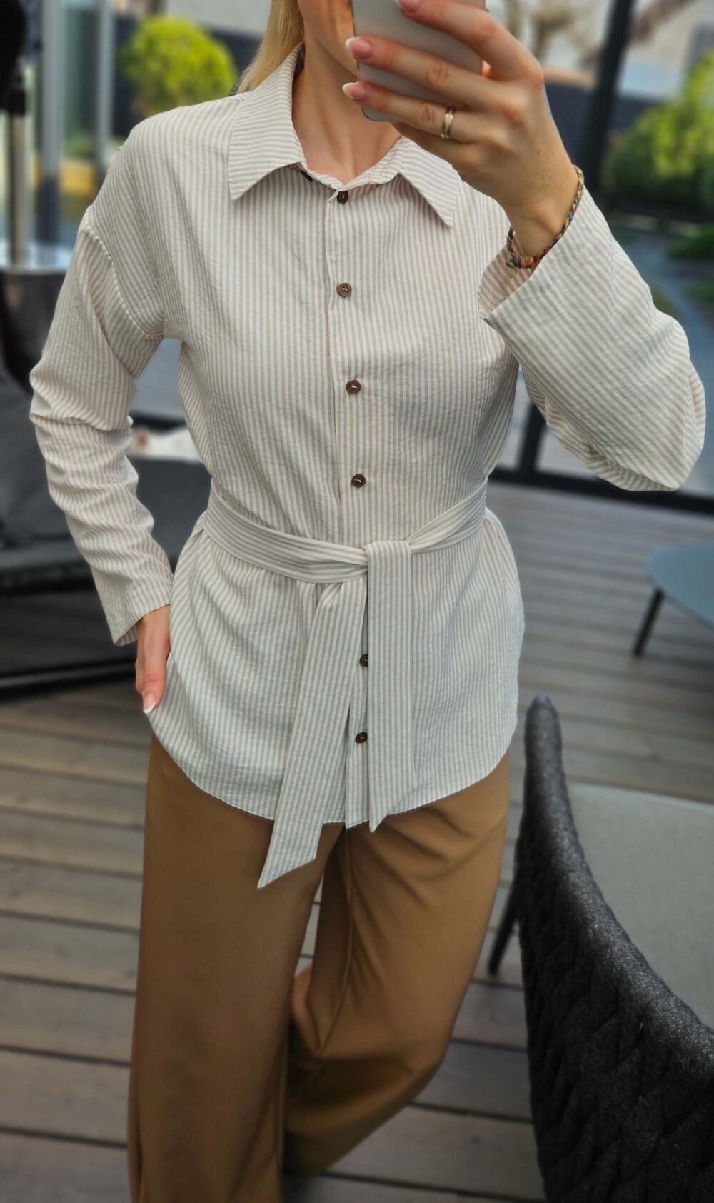 Marškiniai "Cotton" juostelėm