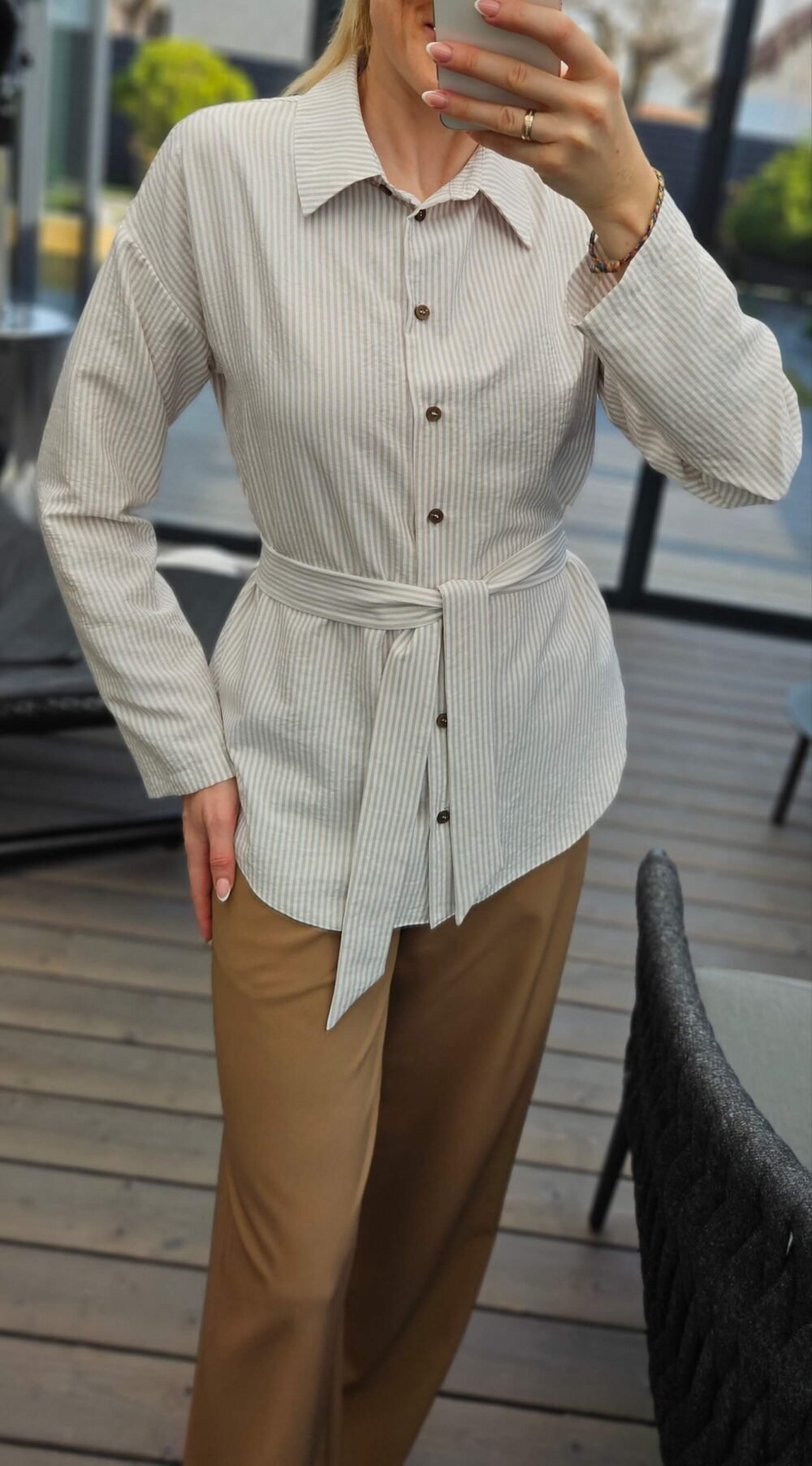 Marškiniai "Cotton" juostelėm