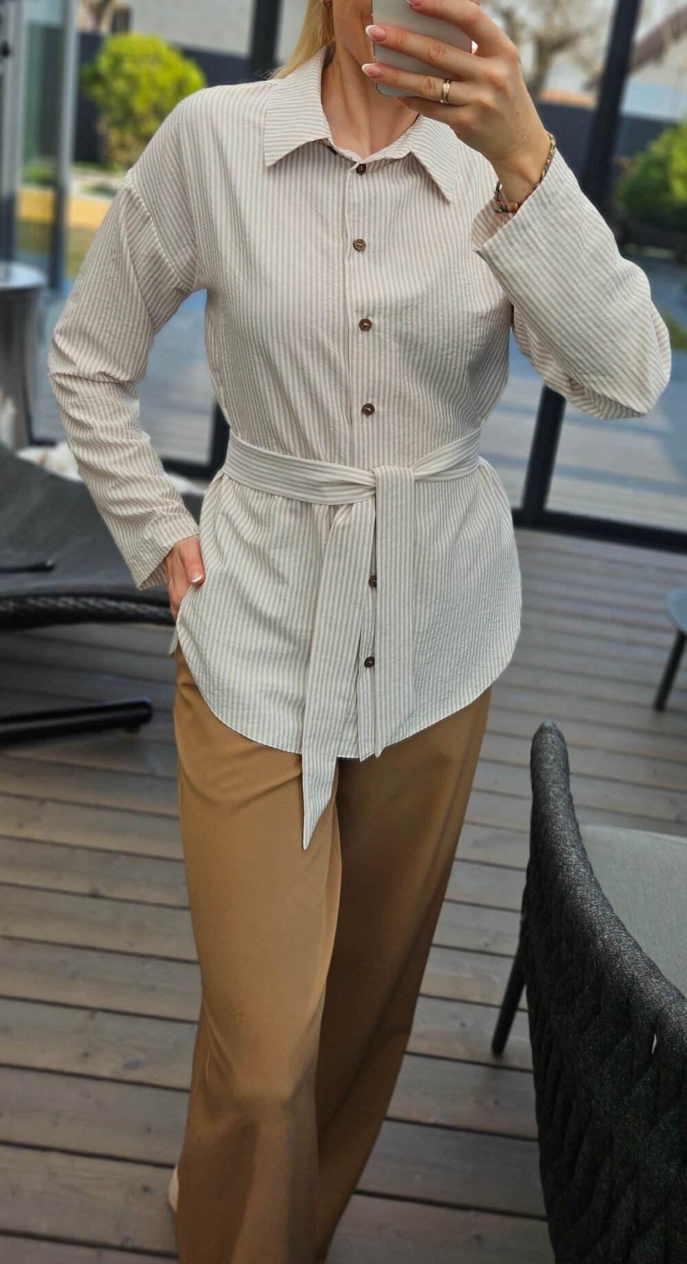 Marškiniai "Cotton" juostelėm