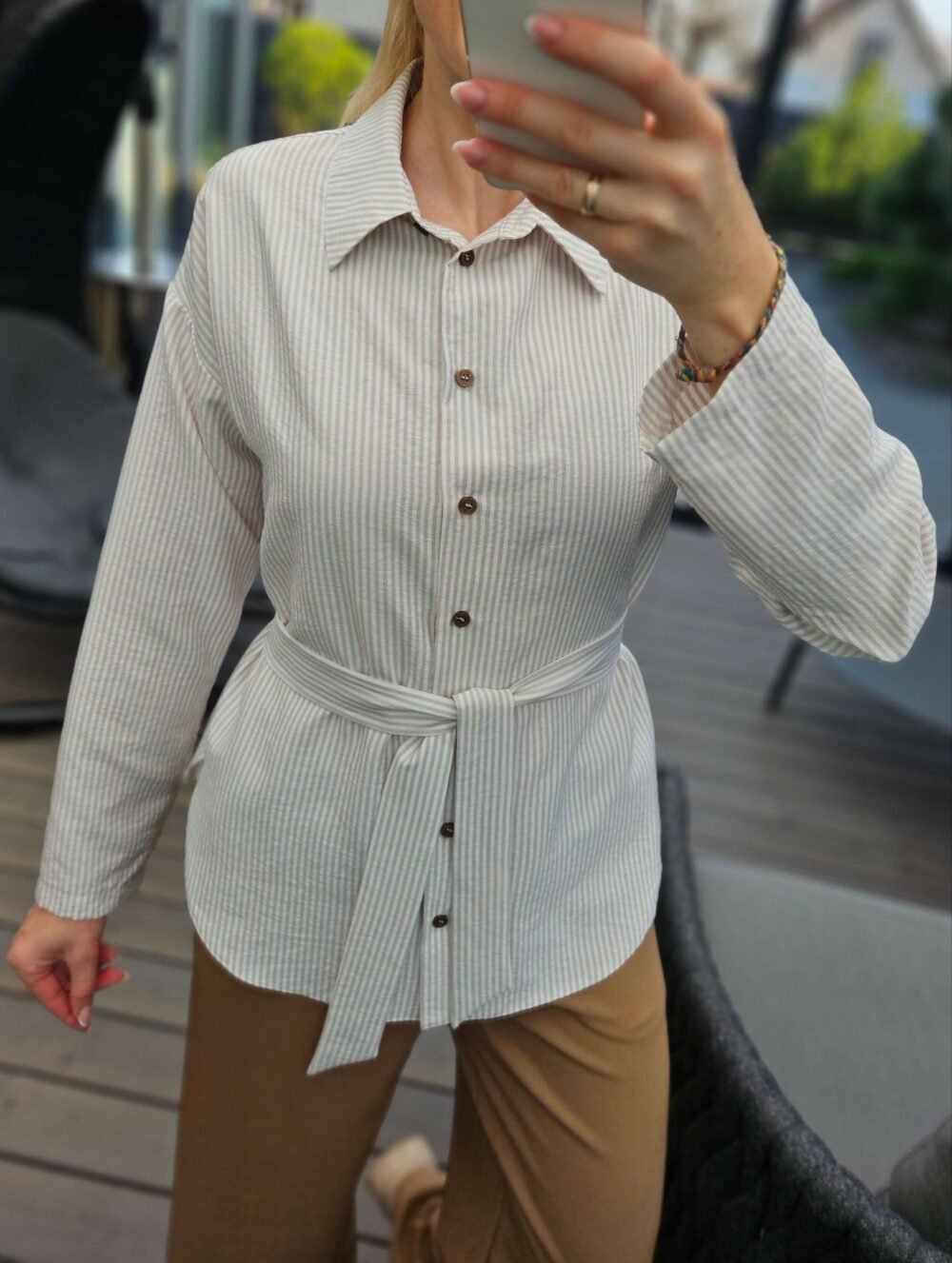 Marškiniai "Cotton" juostelėm