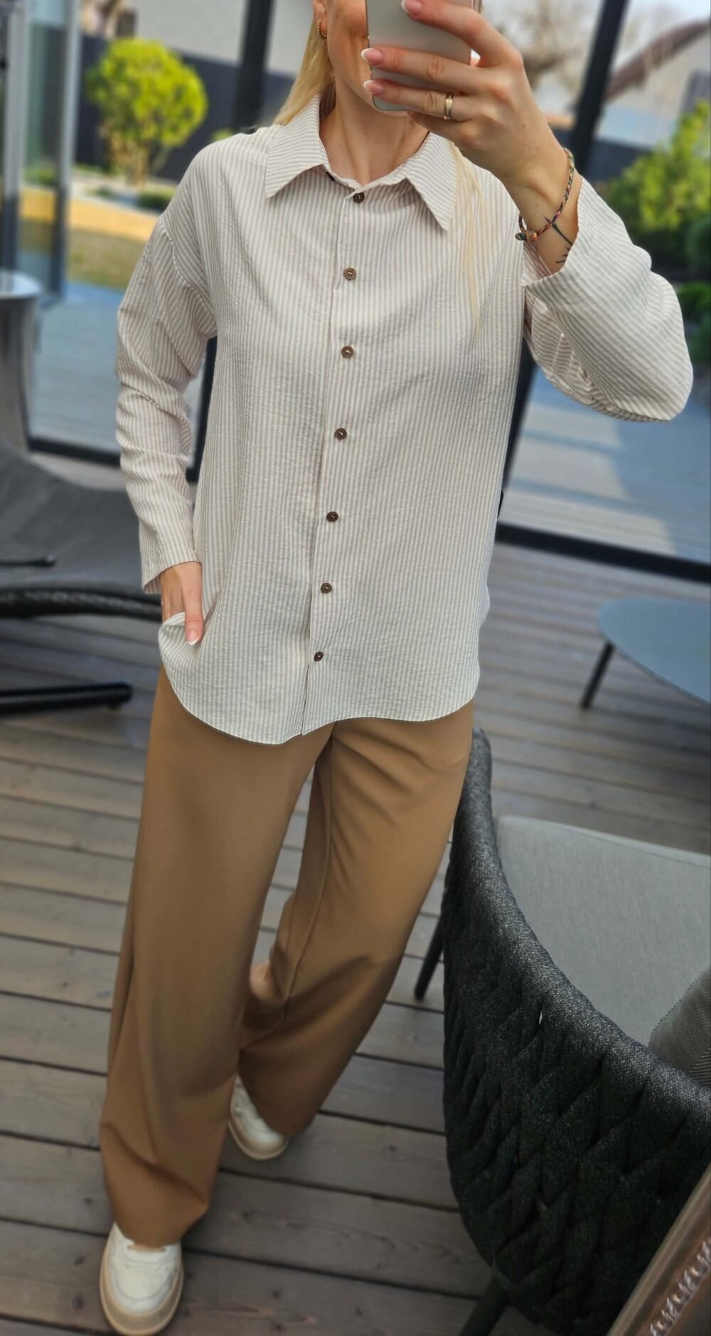 Marškiniai "Cotton" juostelėm