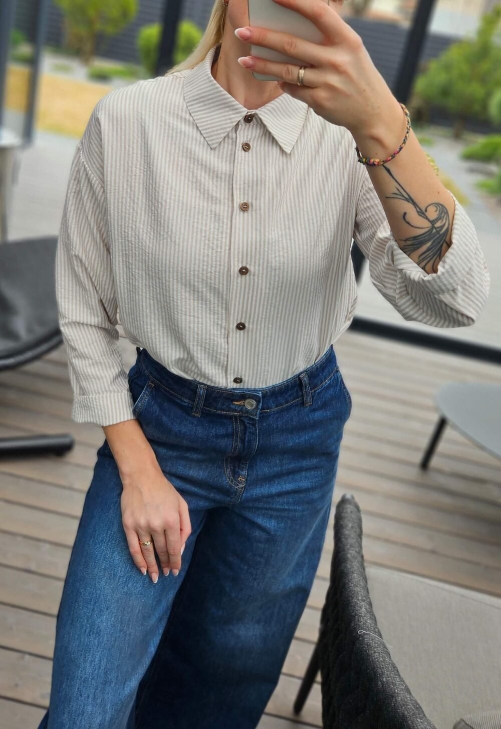 Marškiniai "Cotton" juostelėm