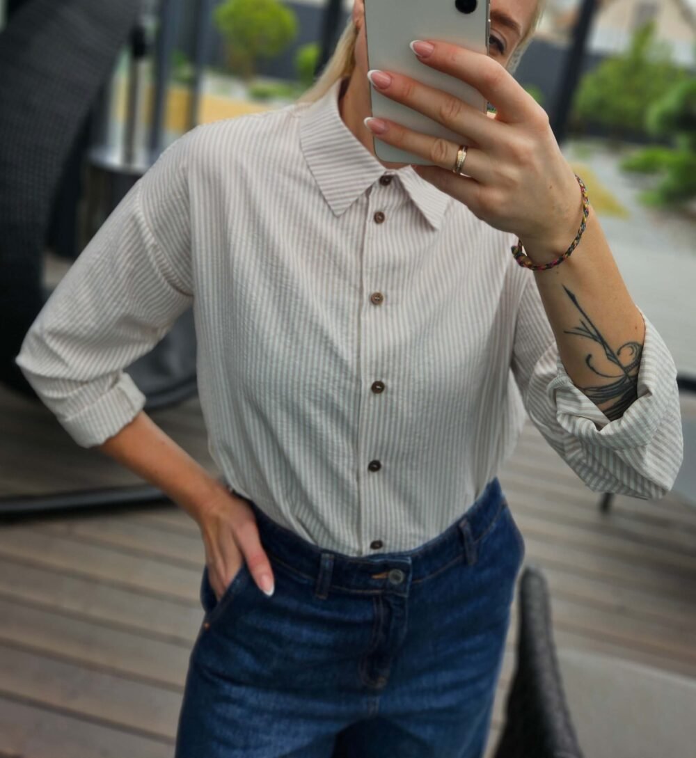 Marškiniai "Cotton" juostelėm