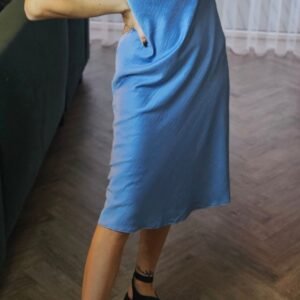 SLIP žydra atvira suknelė