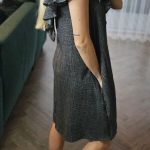 Muslino t.pilka suknelė be rankovių