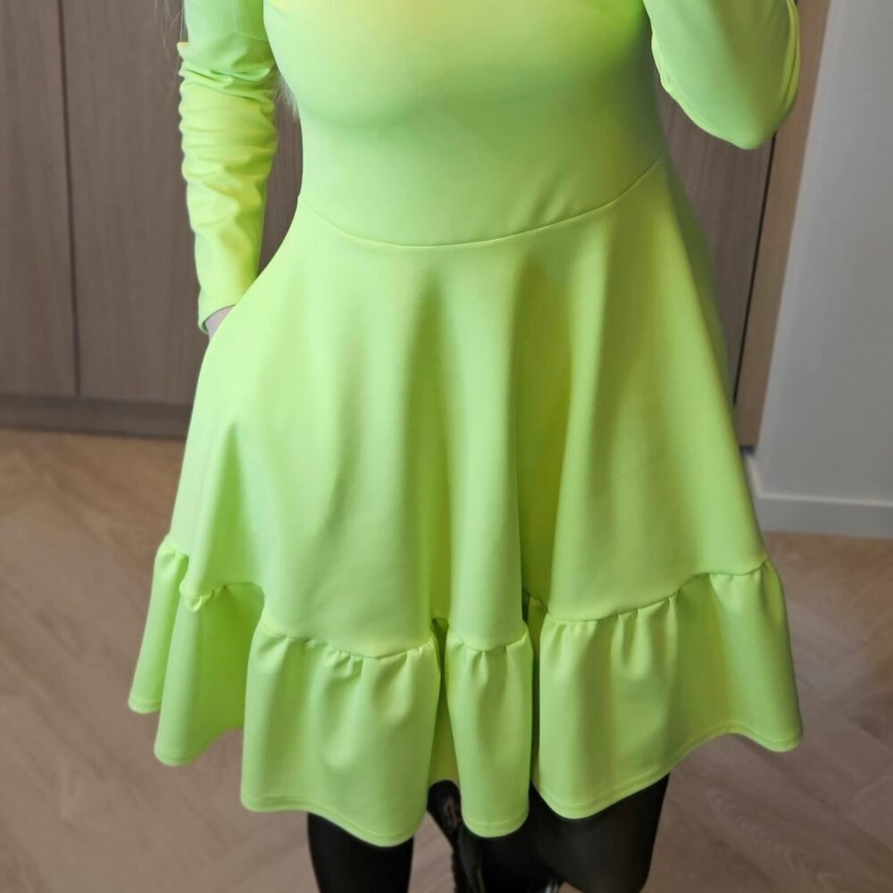 Suknelė "Fit" salotinė