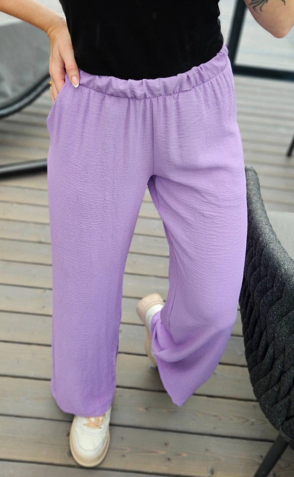 Kelnės alyvų spalvos