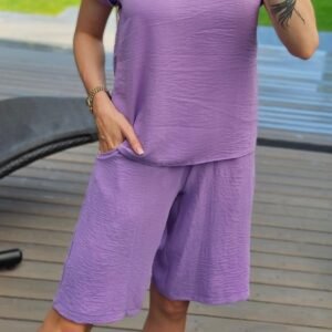 Šortai ilgesni alyvų spalvos