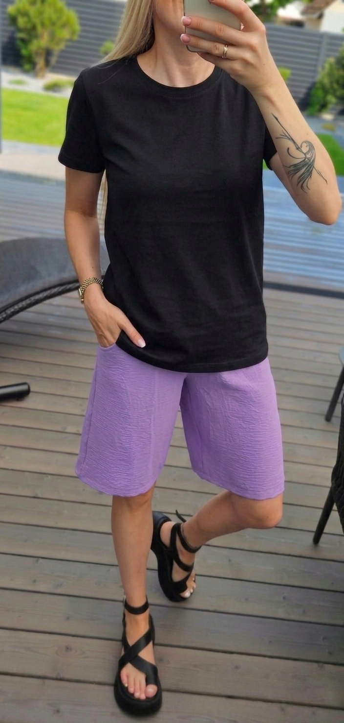 Šortai ilgesni alyvų spalvos