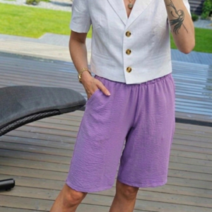 Šortai ilgesni alyvų spalvos