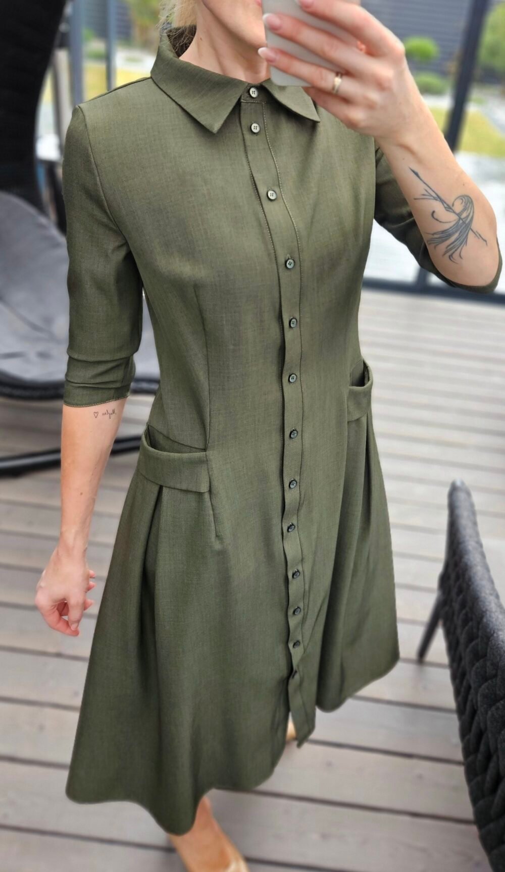 Suknelė "Bella" midi chaki