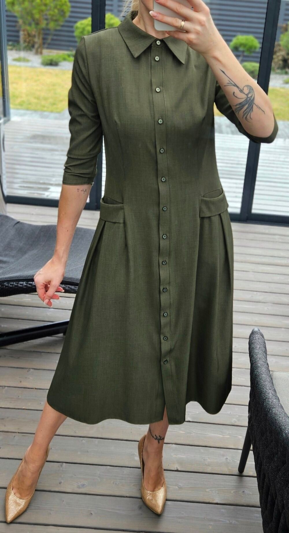 Suknelė "Bella" midi chaki