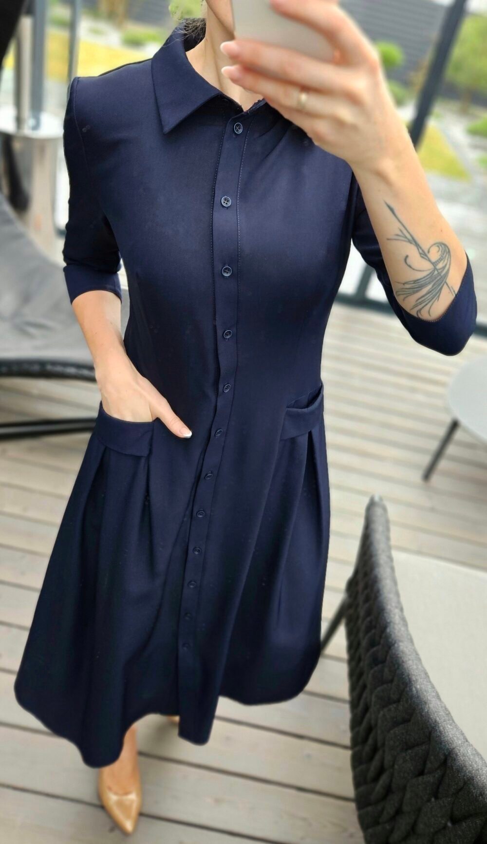 Suknelė "Bella" midi t.mėlyna