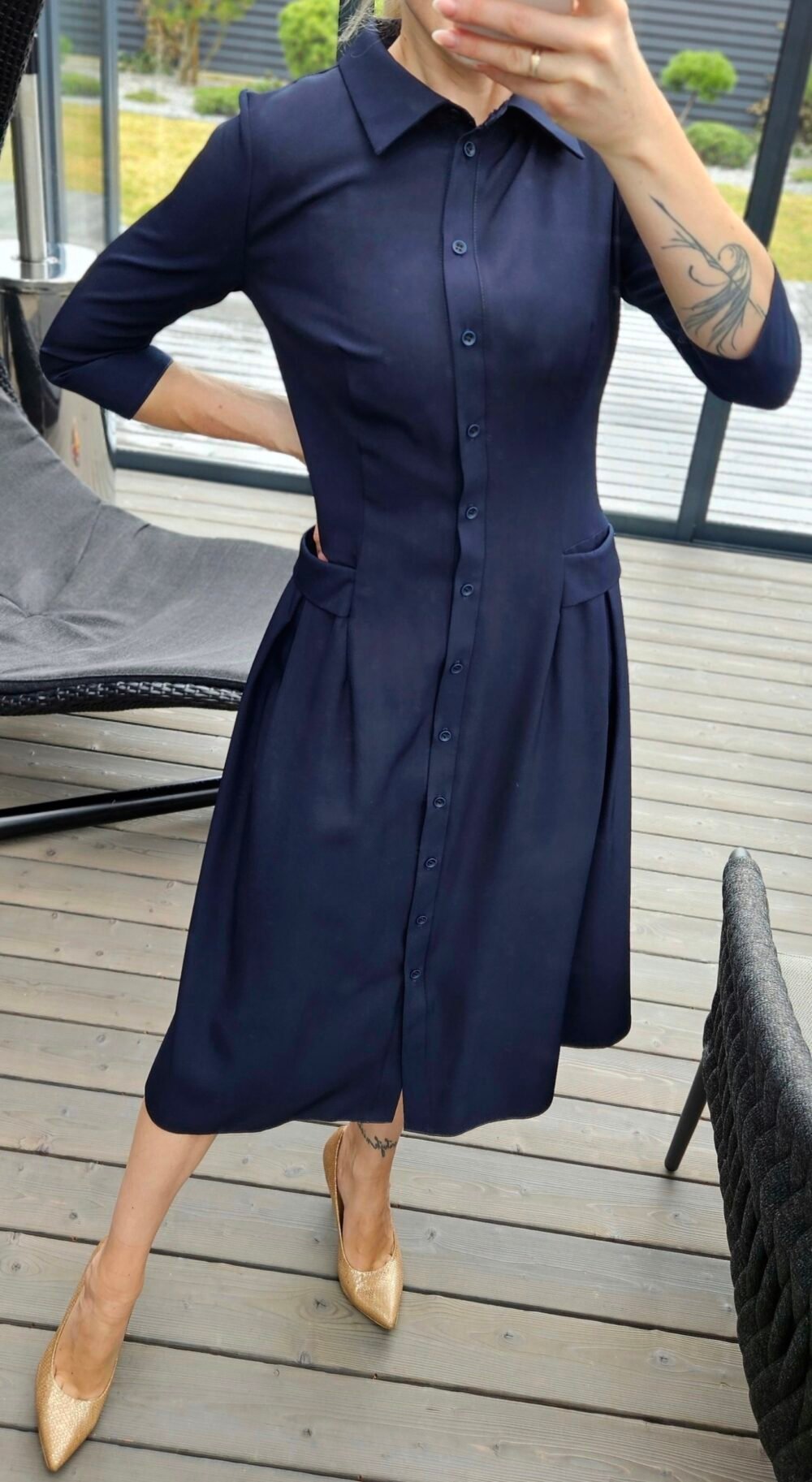 Suknelė "Bella" midi t.mėlyna