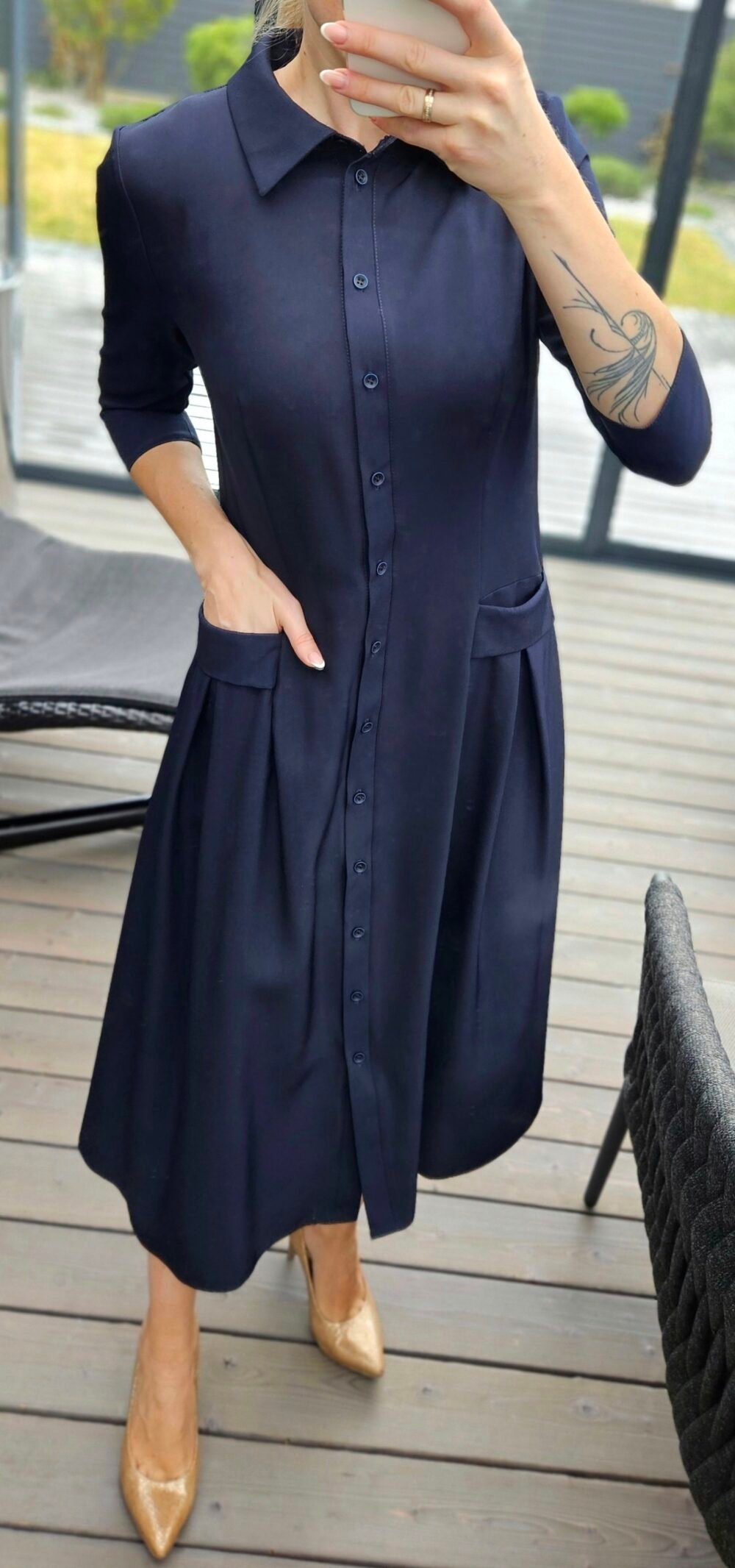 Suknelė "Bella" midi t.mėlyna