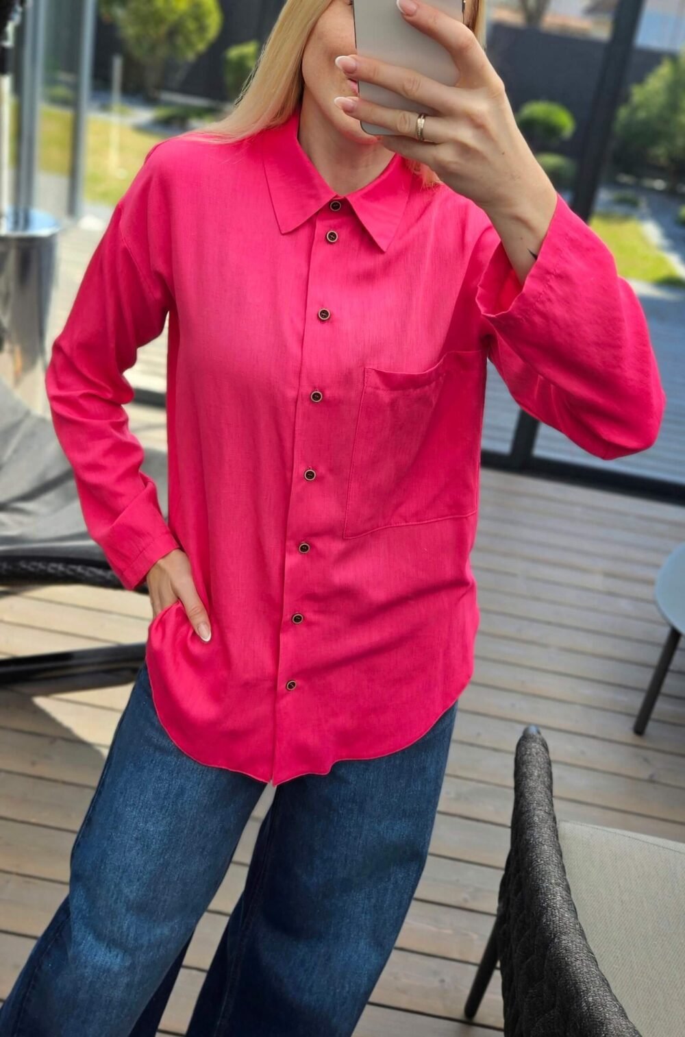 Marškiniai "Linen" rožiniai