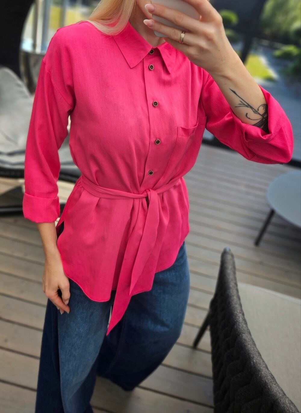 Marškiniai "Linen" rožiniai