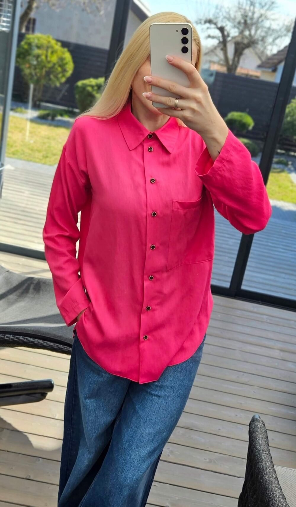 Marškiniai "Linen" rožiniai