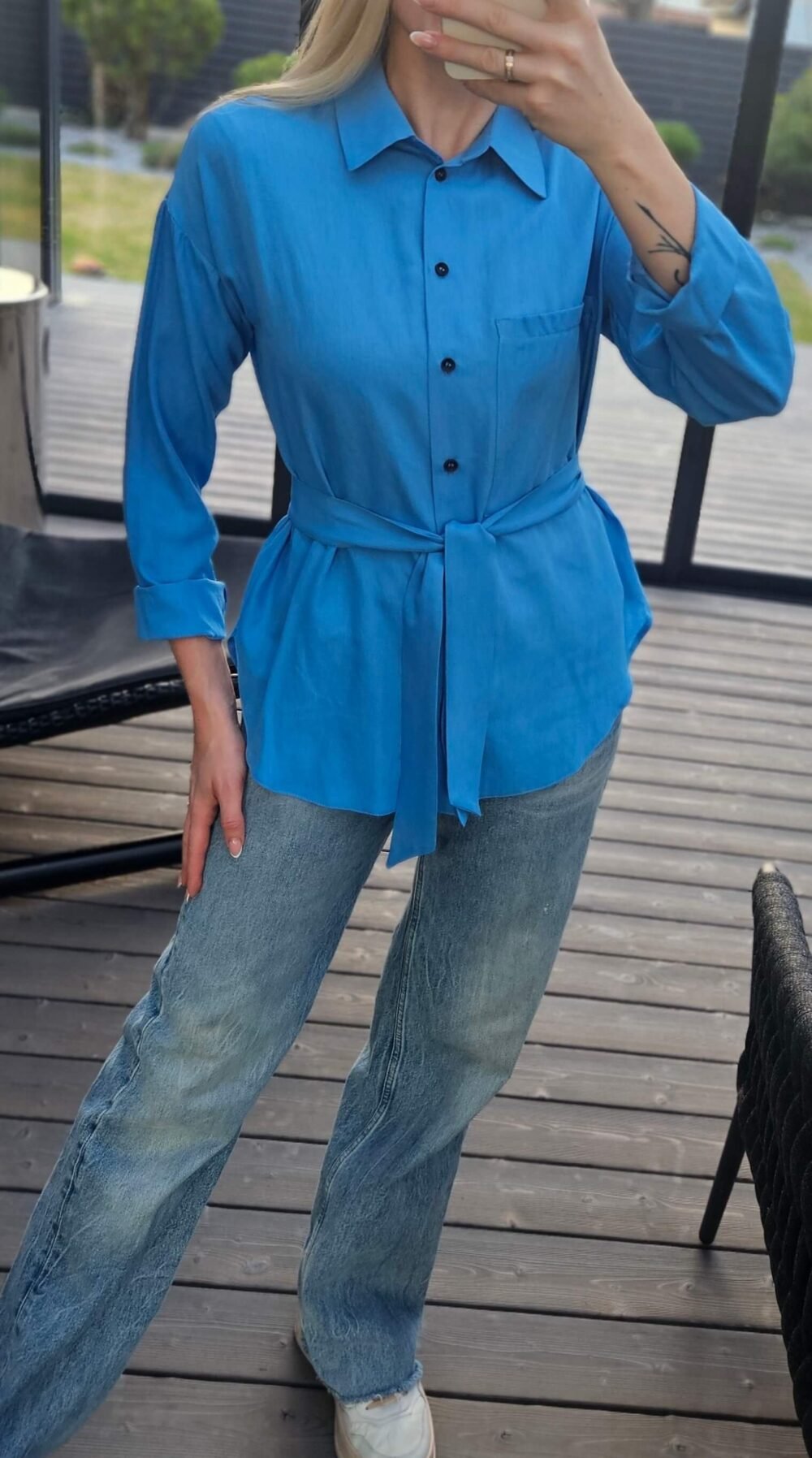 Marškiniai "Linen" žydri