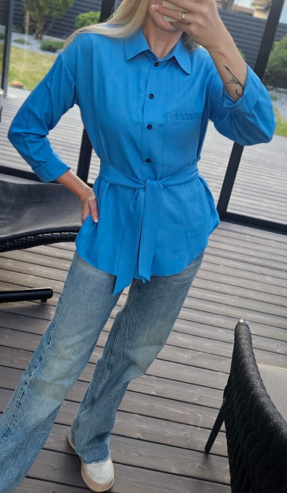 Marškiniai "Linen" žydri