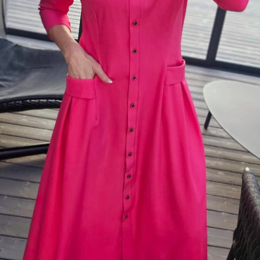 Suknelė "Bella" midi rožinė