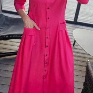 Suknelė "Bella" midi rožinė