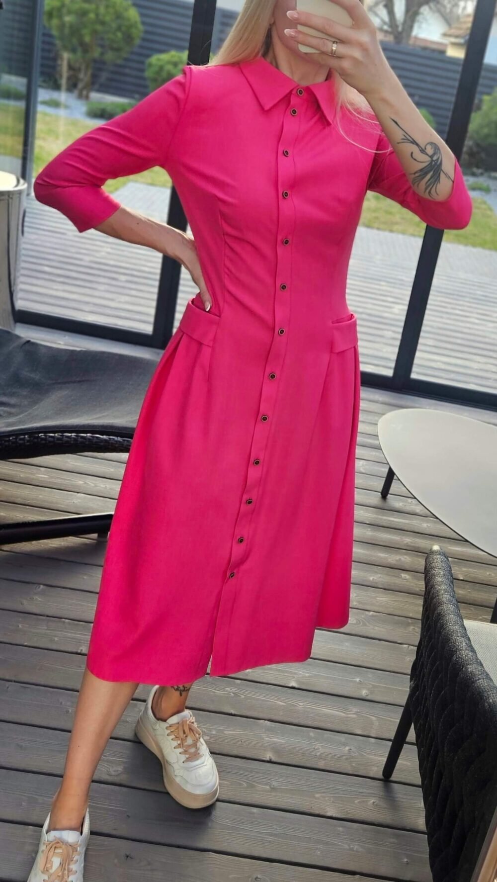 Suknelė "Bella" midi rožinė