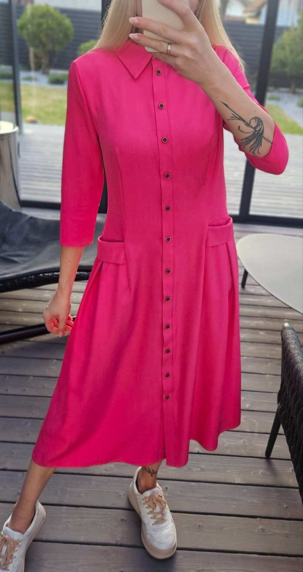 Suknelė "Bella" midi rožinė