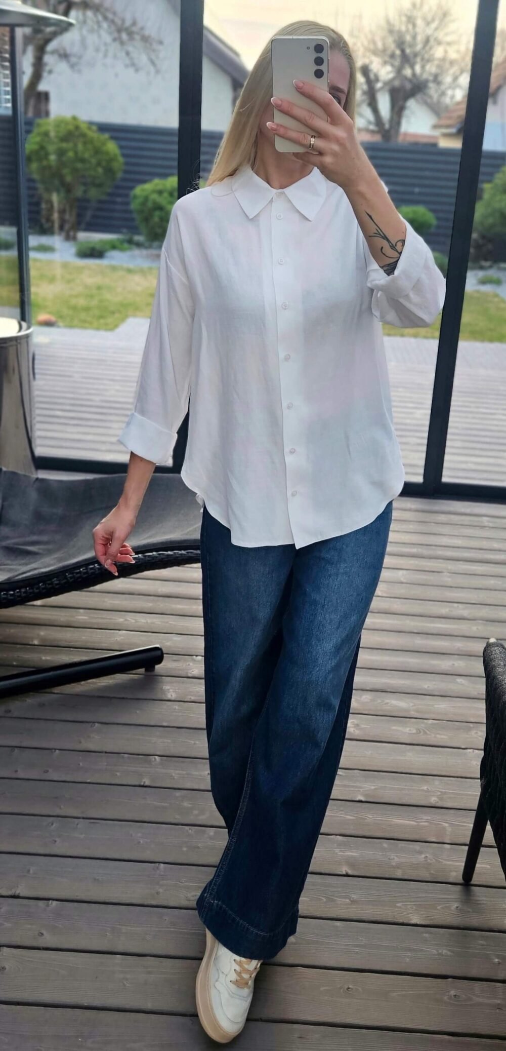 Marškiniai "Linen" balti