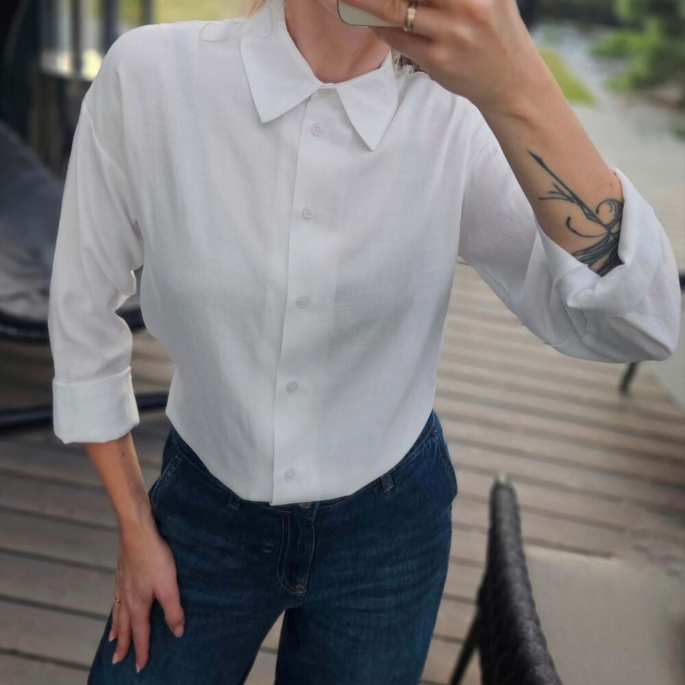 Marškiniai "Linen" balti