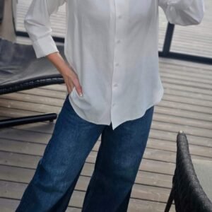 Marškiniai "Linen" balti