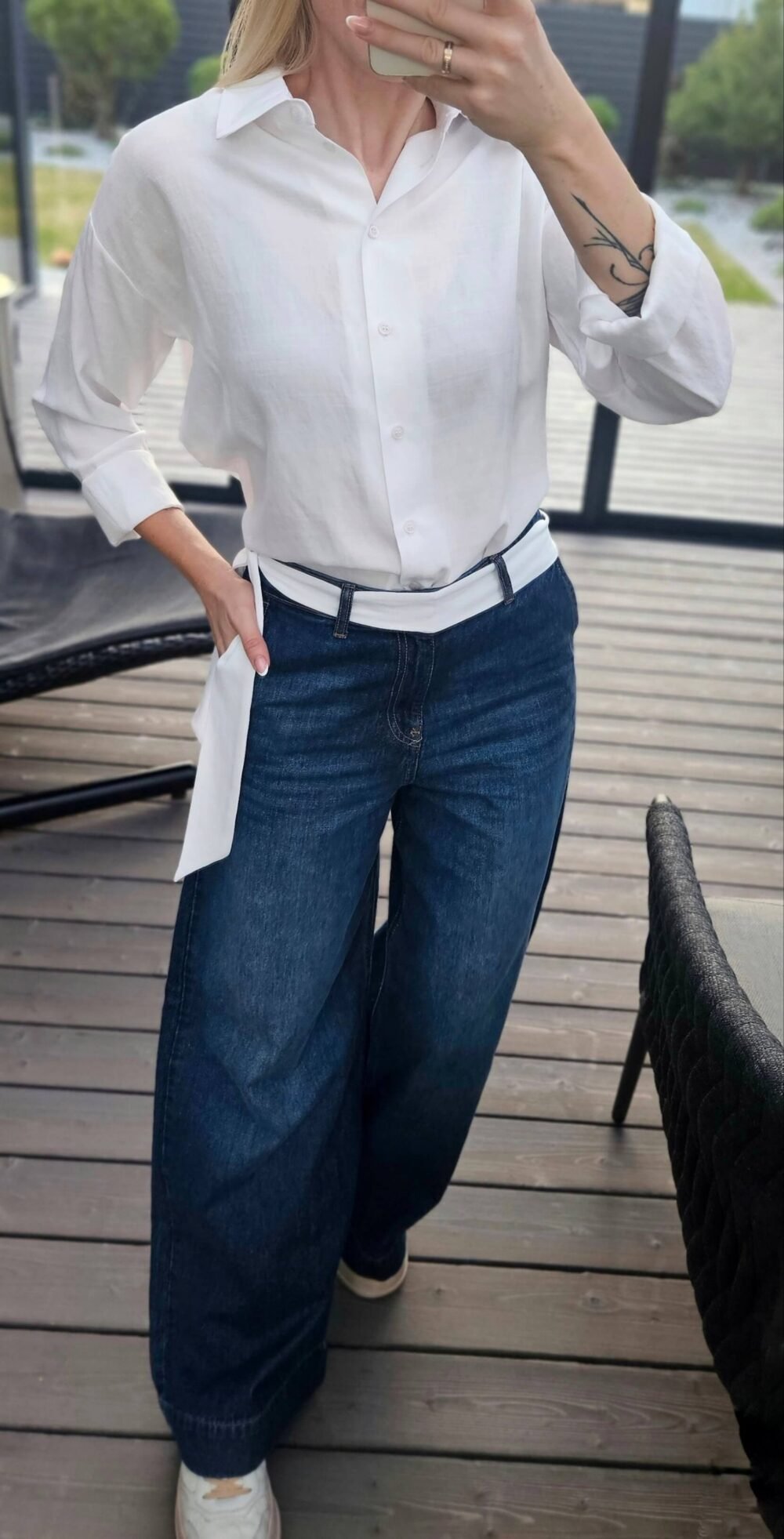 Marškiniai "Linen" balti