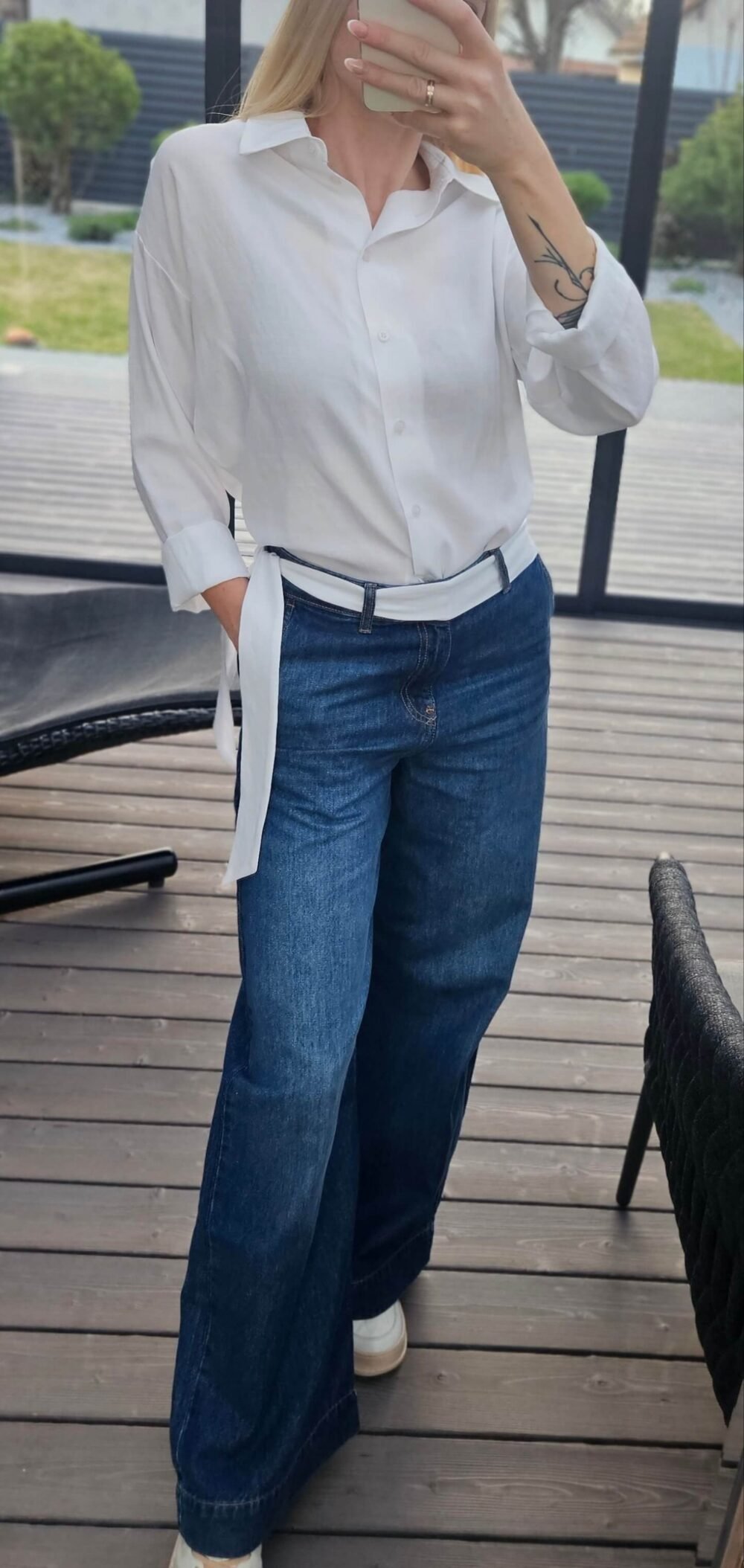 Marškiniai "Linen" balti