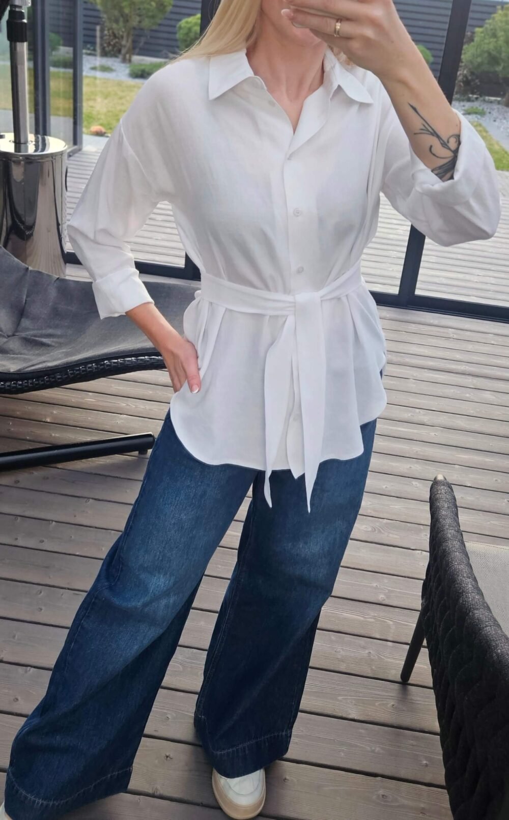 Marškiniai "Linen" balti