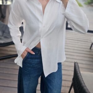 Marškiniai "Linen" balti