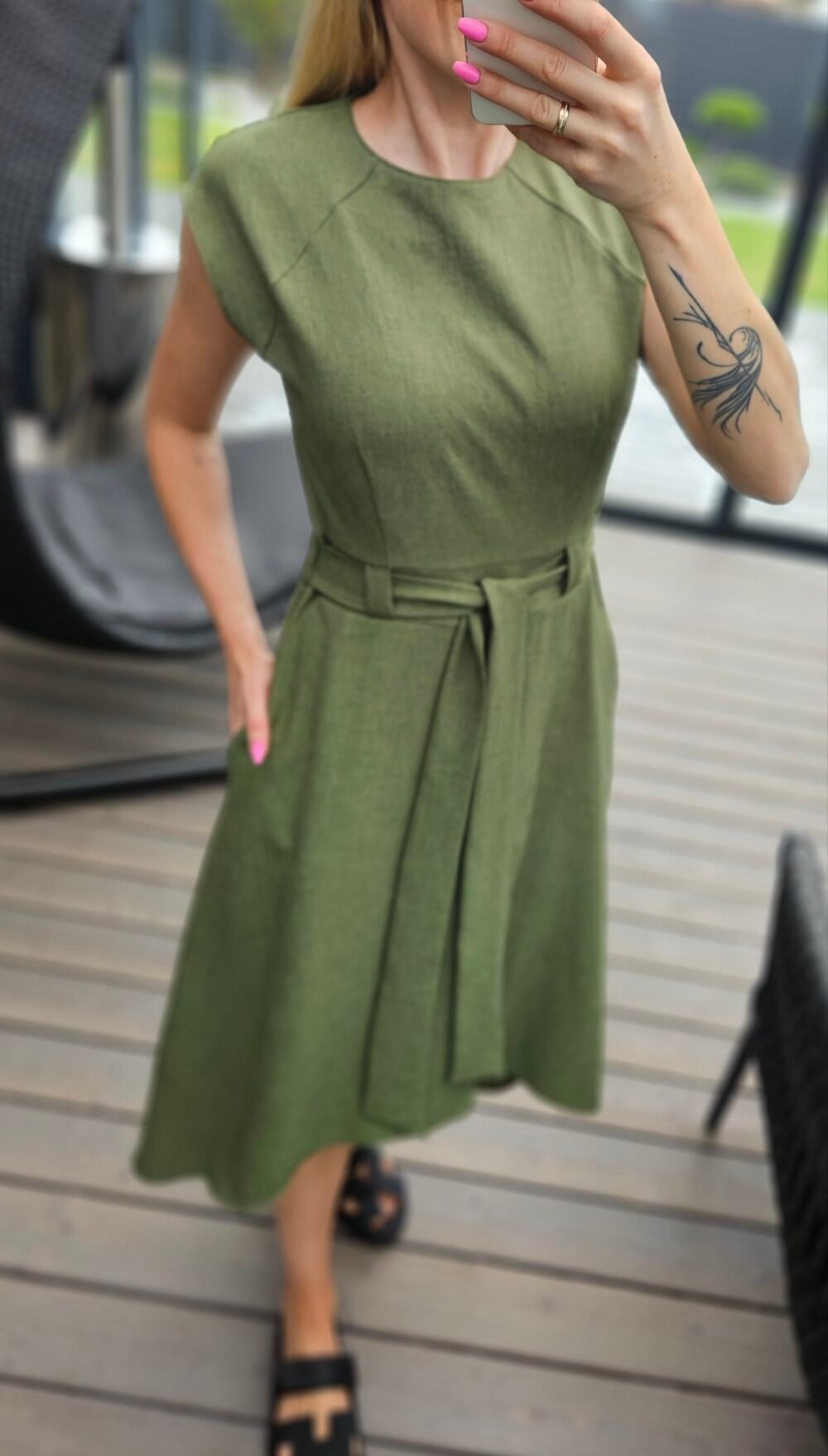 Suknelė "Liepsna" chaki