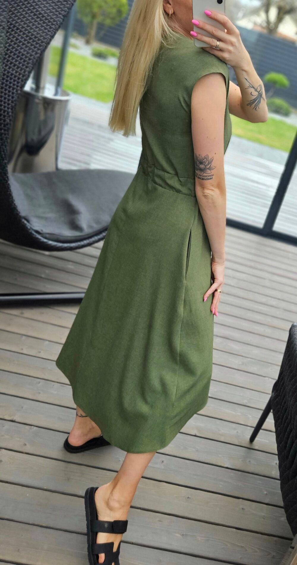 Suknelė "Liepsna" chaki