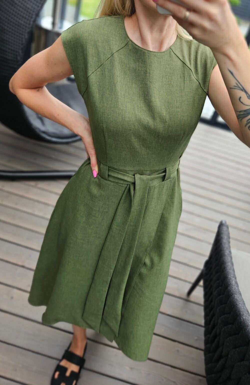 Suknelė "Liepsna" chaki