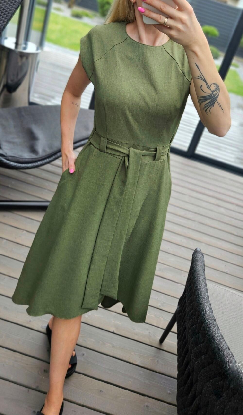 Suknelė "Liepsna" chaki