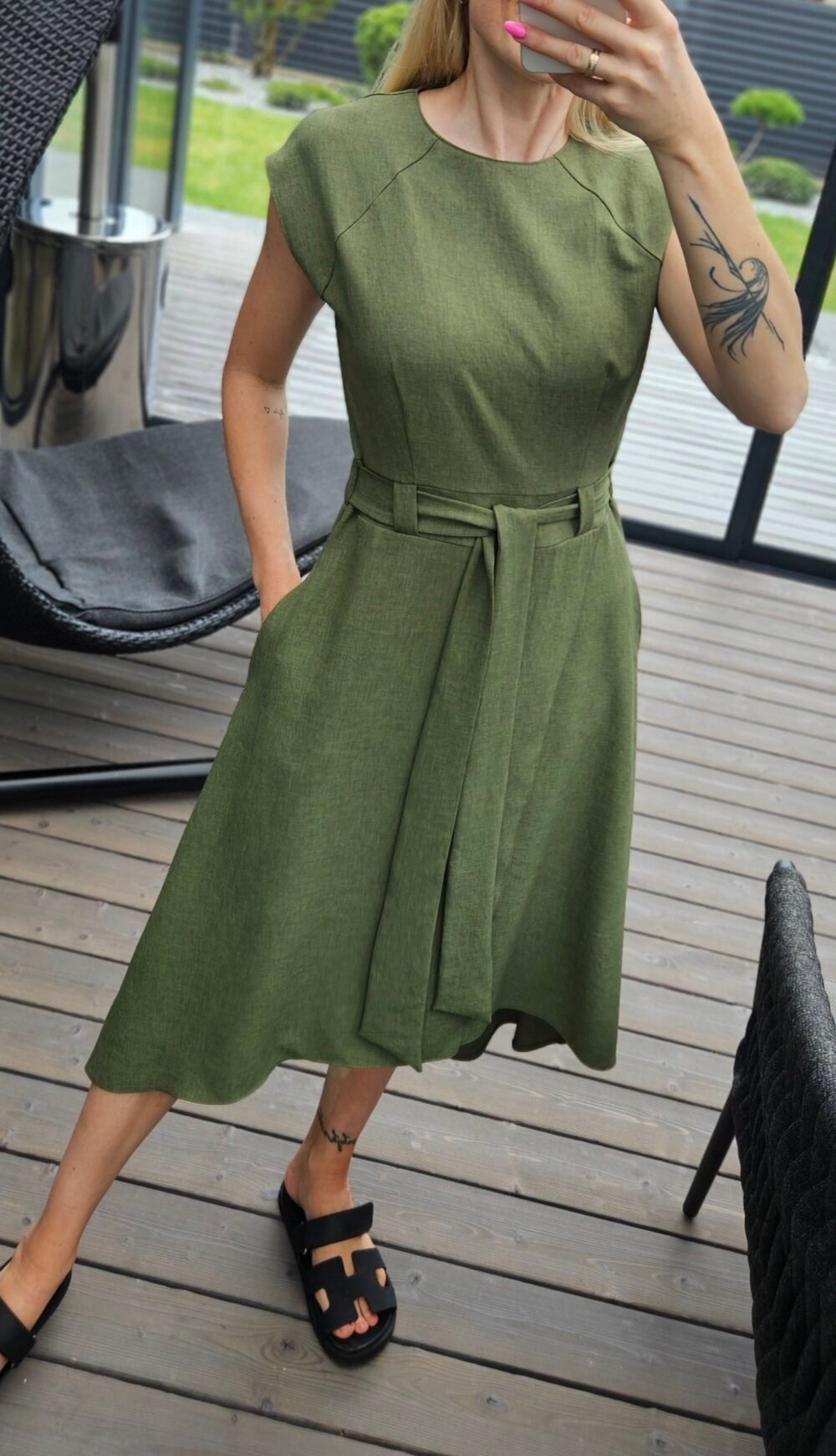 Suknelė "Liepsna" chaki