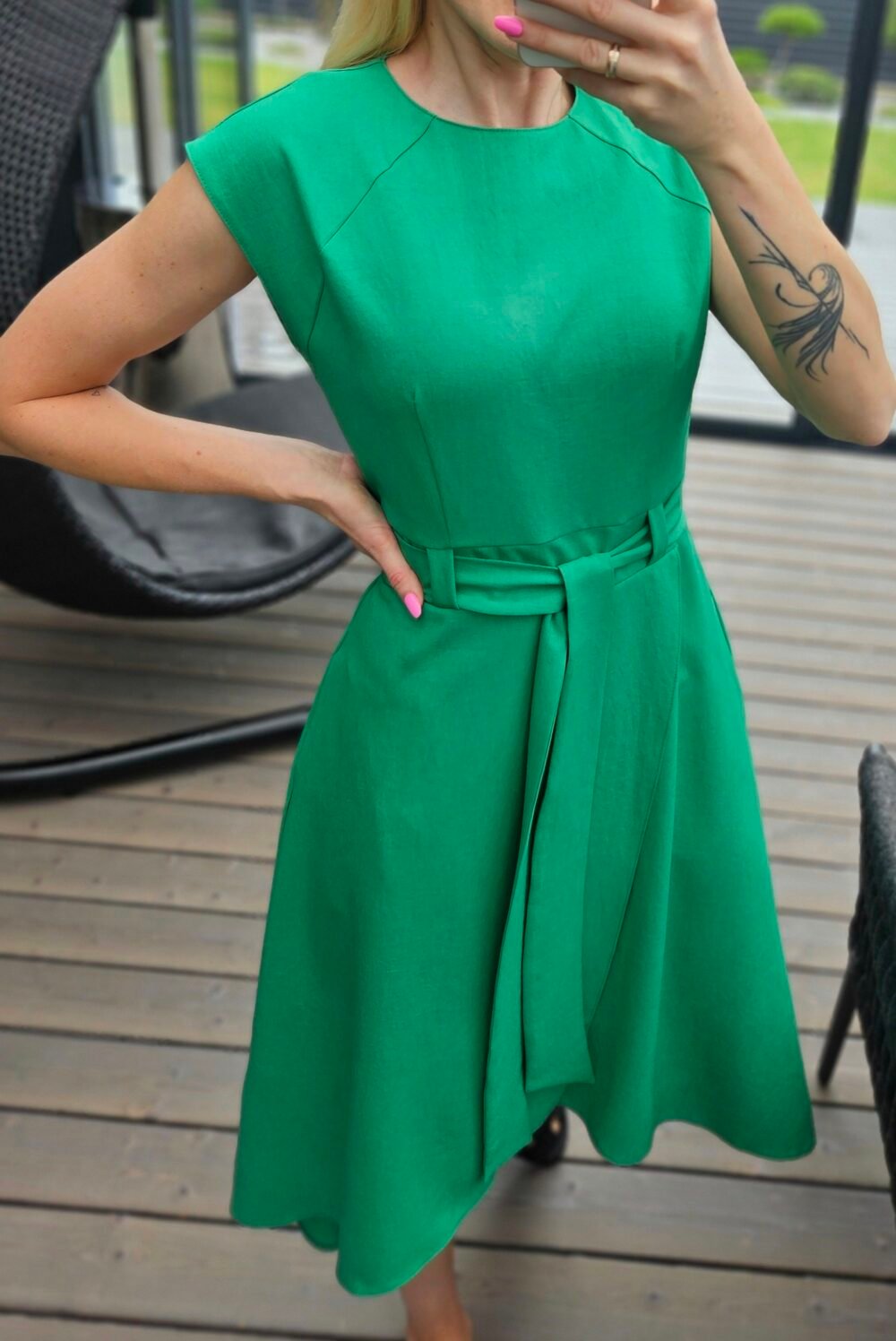 Suknelė "Liepsna" žalia