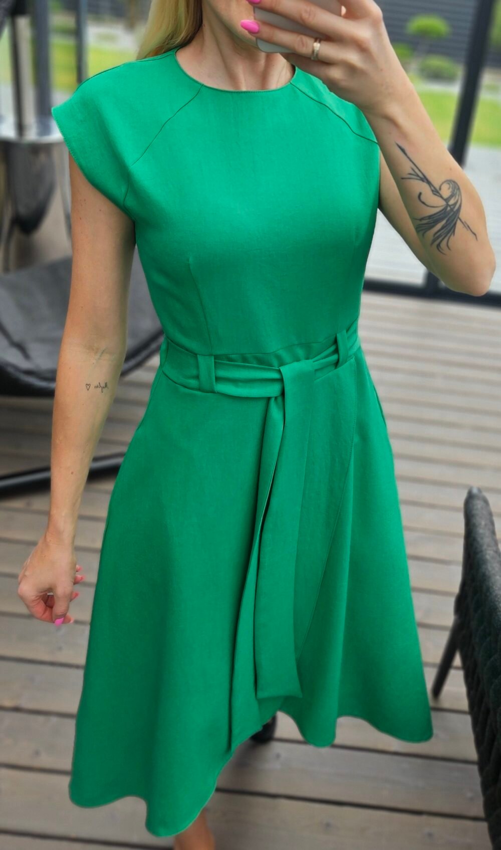 Suknelė "Liepsna" žalia